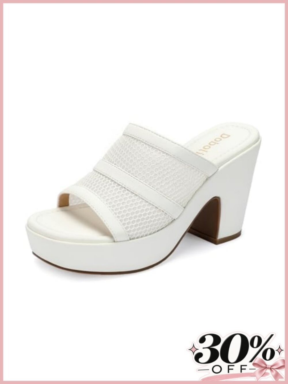 Womens Open Toe Mesh Platform Wedge Mule Sandals Slip On 4 Inch Heel